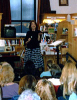 Barbara speaking to a crowd